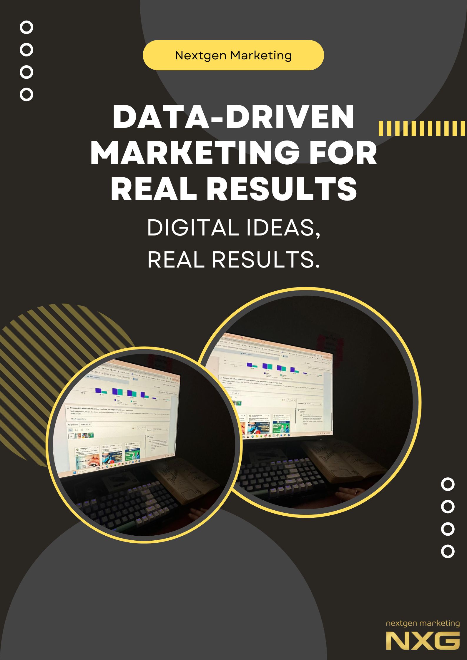 Overhead view of a laptop, notebook, and pen, symbolizing focused digital marketing strategy and planning for business growth in Fujairah.